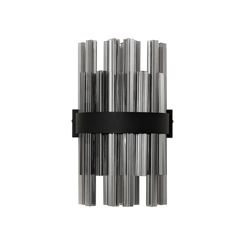 Kade Wall Light Satin Black - Smoked Glass